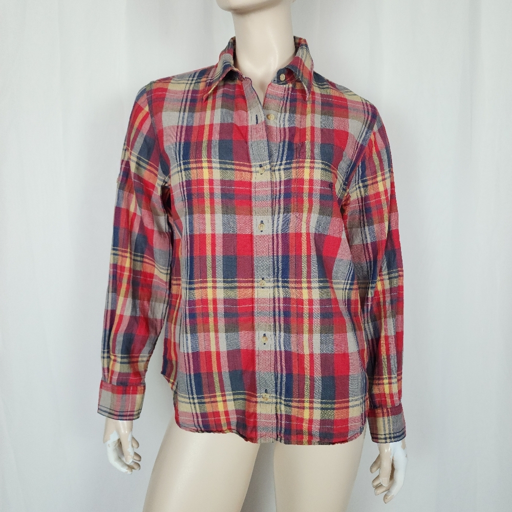 Lauren Ralph Lauren linen plaid shirt M